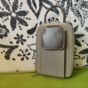 neutral thin stripe crossbody wallet